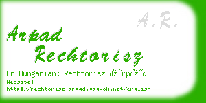 arpad rechtorisz business card